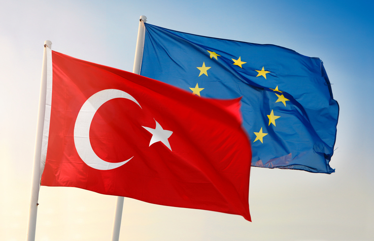 Flag of European Union and Turkey