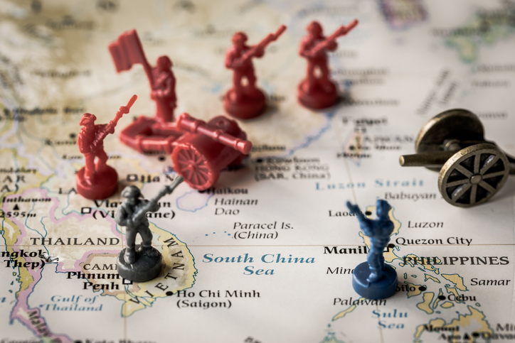 South China Sea conceptual image of war South China Sea conceptual image of war