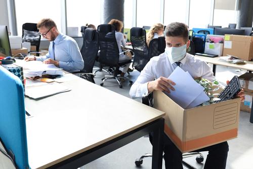 Dismissal,Employee,In,Preventive,Medical,Mask,In,An,Epidemic,Coronavirus. Dismissal,Employee,In,Preventive,Medical,Mask,In,An,Epidemic,Coronavirus.